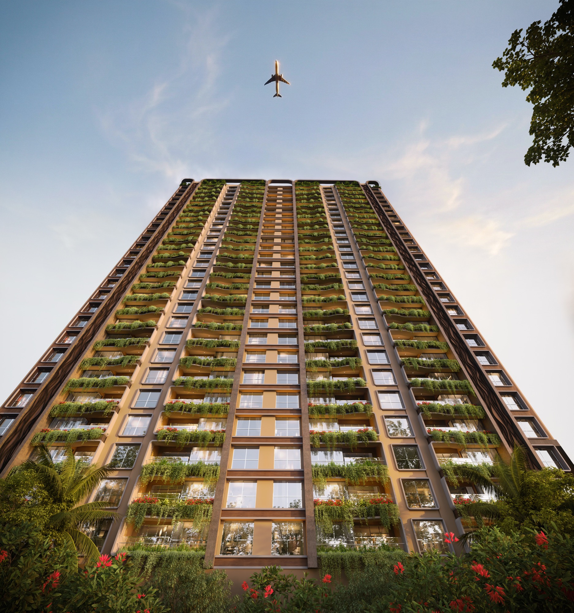 The Living Blueprint Tower -- Vertical Gardens, Bavdhan Pune